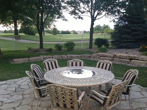 Patio with golf course view