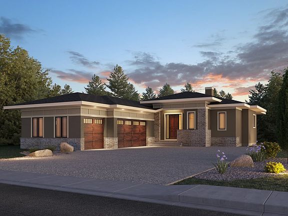 Exterior view of the Prairie Elevation for the Catania model by Brookfield Residential in Calgary.