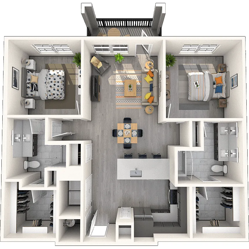 Floor plan B2 2x2 1161-1174 SF