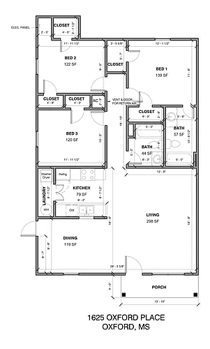 Floor plan 1625 Oxford Place