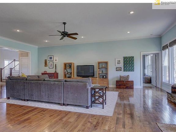 Fabulous hardwood floors in great room is perfect for entertaining.
