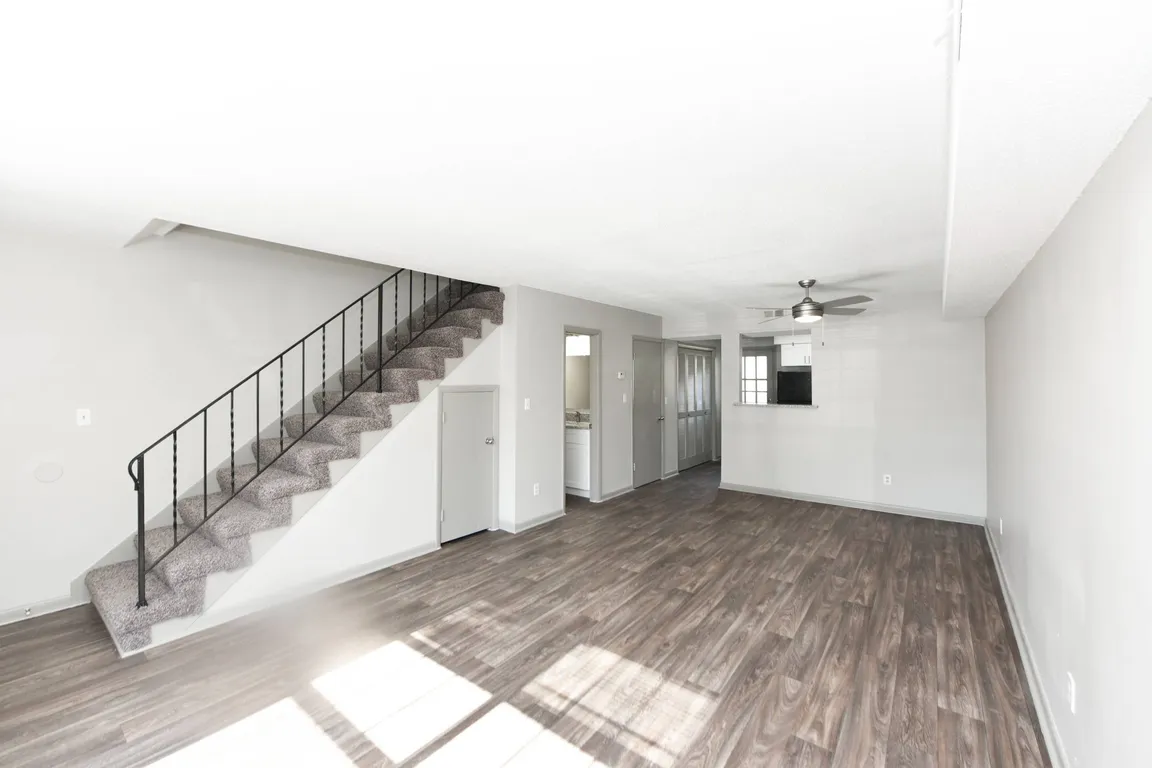 Living Room with Hardwood Style Flooring