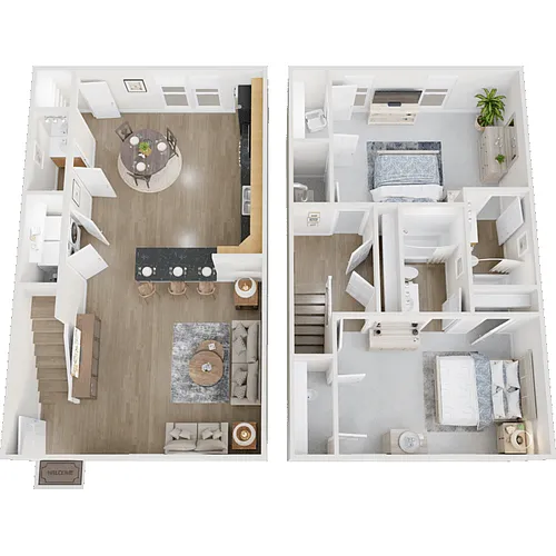 Floor plan 2 Bed 2.5 Bath Townhome