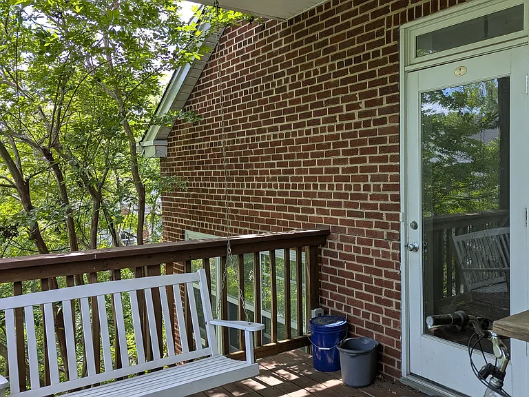 Entry door on front porch