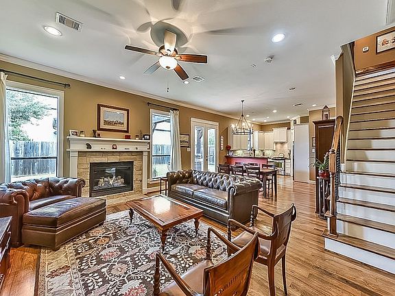 Open floor concept in the living room, dining room, and kitchen great for entertaining