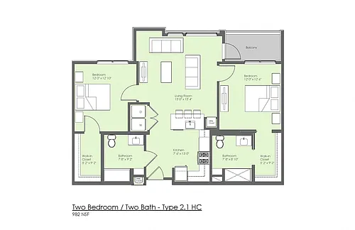 Floor plan Two bedroom