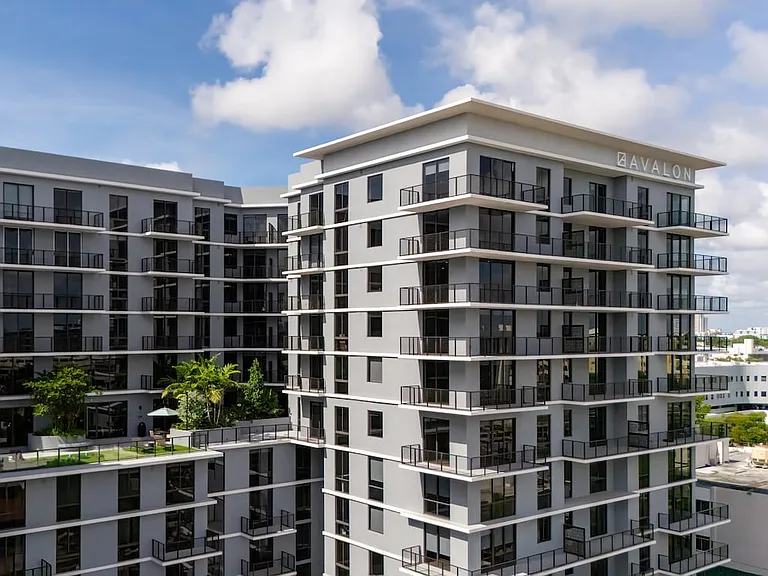 Building exterior with view of the 5th floor wellness terrace