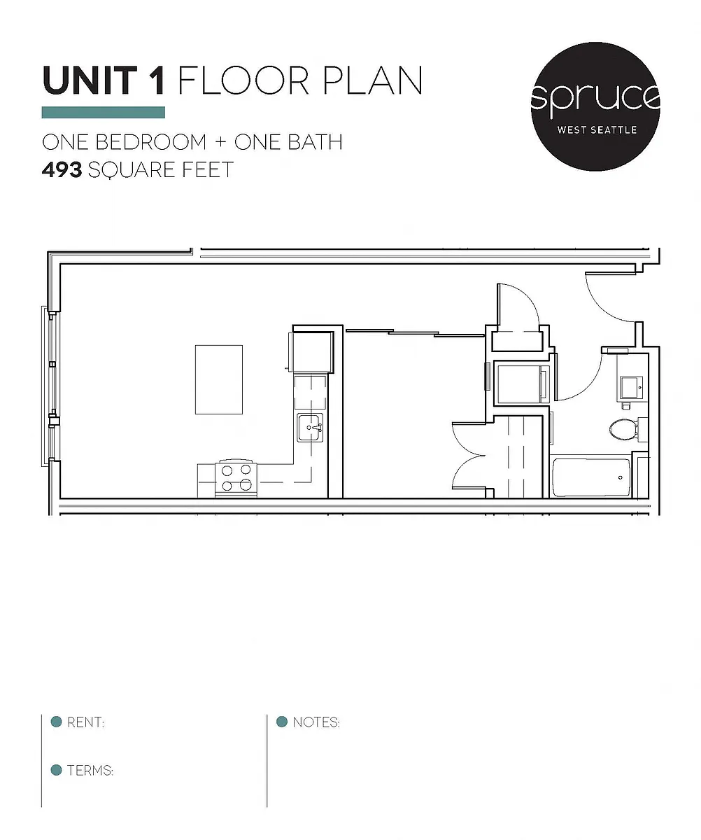 Floor plan 1X1 - 1