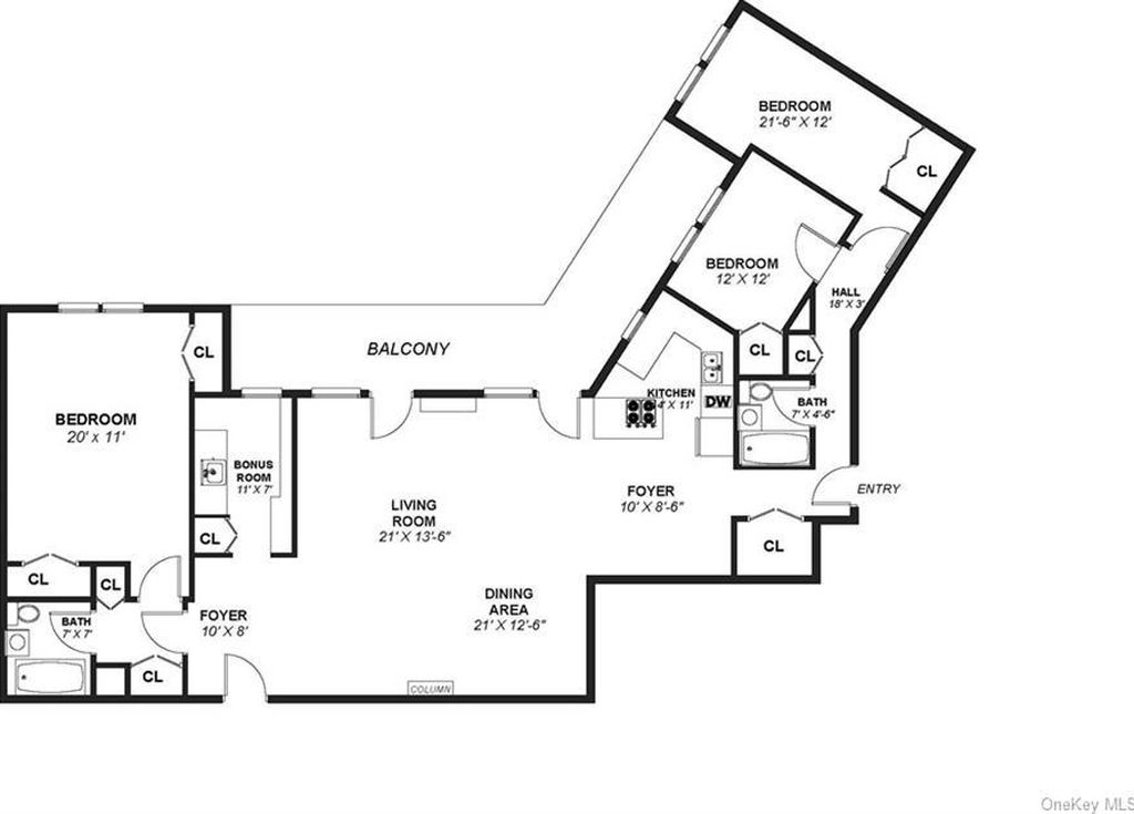 3 Bed 2 Bath Property, New York • 1,800 Sq Ft