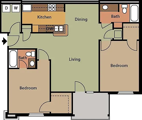 Floor plan Two Bedroom