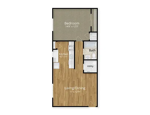 Floor plan 1 Bed x 1 Bath