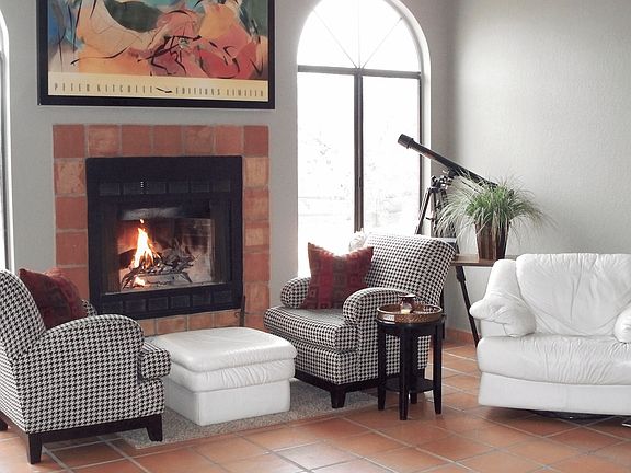 fireplace room from other side kitchen window