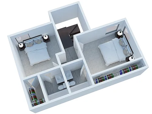 Floor plan 2 Bedroom - 2.5 Bath Plan B