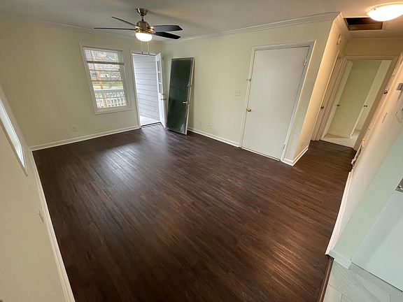 Large living room with front patio.