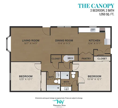 Floor plan 2 bedroom ranch style