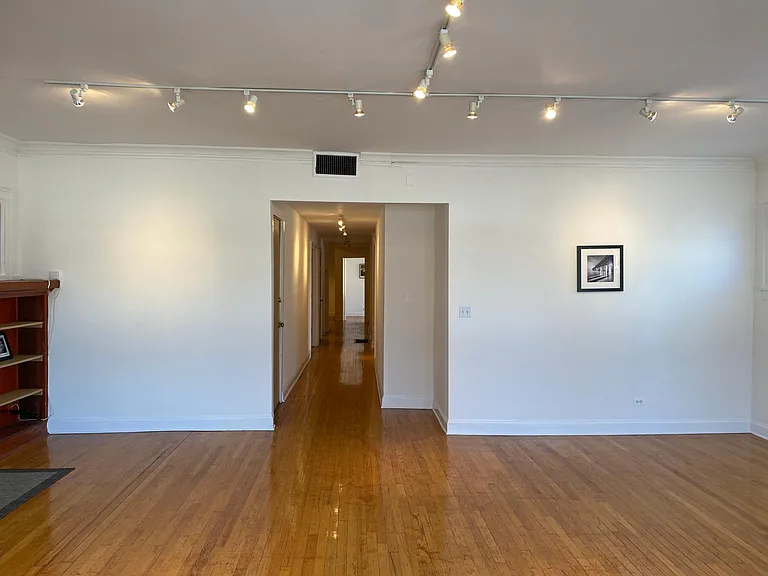 adjustable track lights and large space