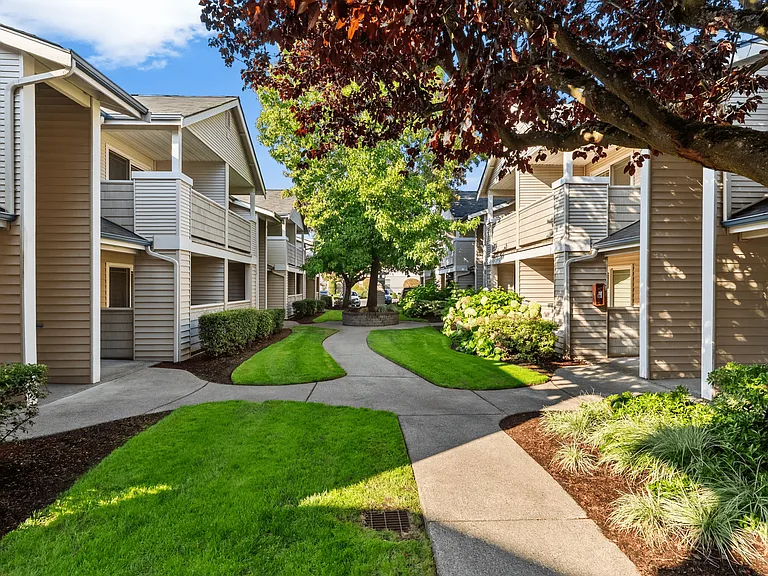 Peaceful, landscaped courtyard views.