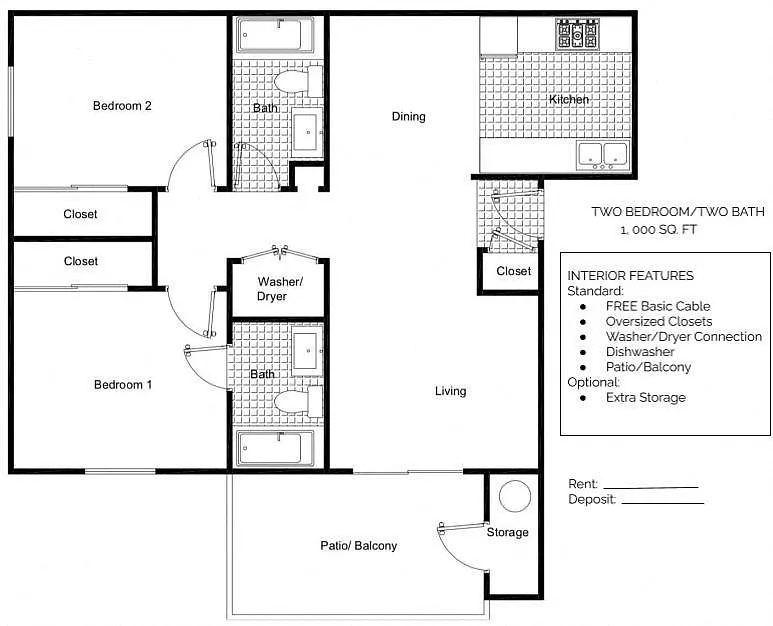 Floor plan Two Bedroom