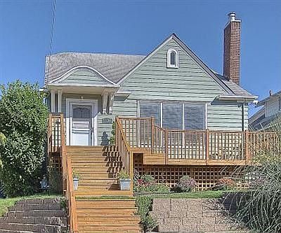 View from street.  Don't forget alley parking provides level entry to home.