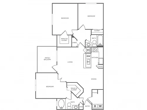 Floor plan Jasmine (1370 SF)