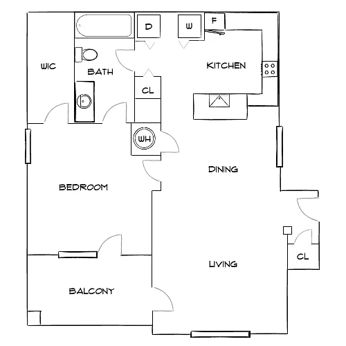 Floor plan Design 1B Premier 3