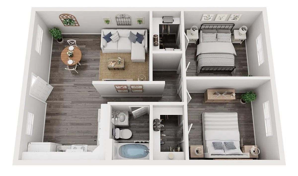 Floor plan 2 Bed 1 Bath