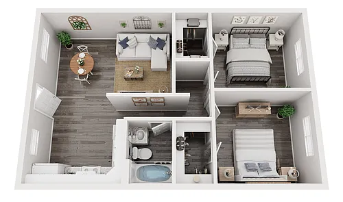 Floor plan 2 Bed 1 Bath