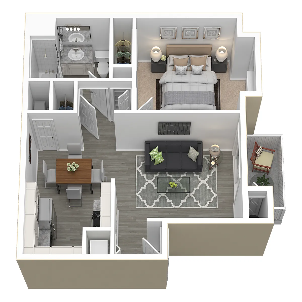 Floor plan 1 Bed 1 Bath