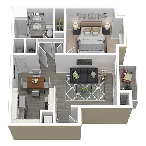 Floor plan 1 Bed 1 Bath