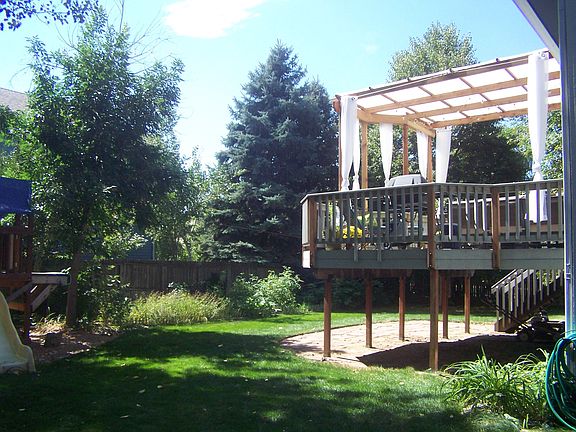 Backyard with play structure