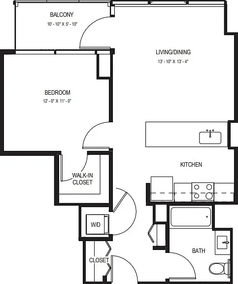 One Bedroom A02.1 - 686 Sq. Ft. - Floors 5-25 One Bedroom A02.1 - 686 Sq. Ft. - Floors 5-25