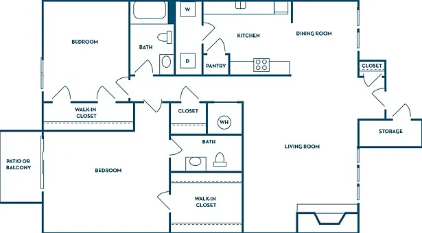 2 Bedroom | 1.5 Bath | 1030 SF 2 Bedroom | 1.5 Bath | 1030 SF