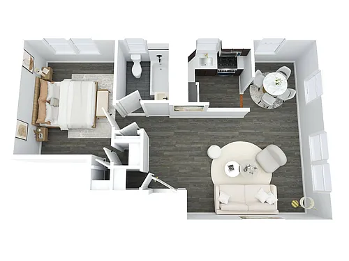 Floor plan Barbara Court - 1 BR - 1 BTH
