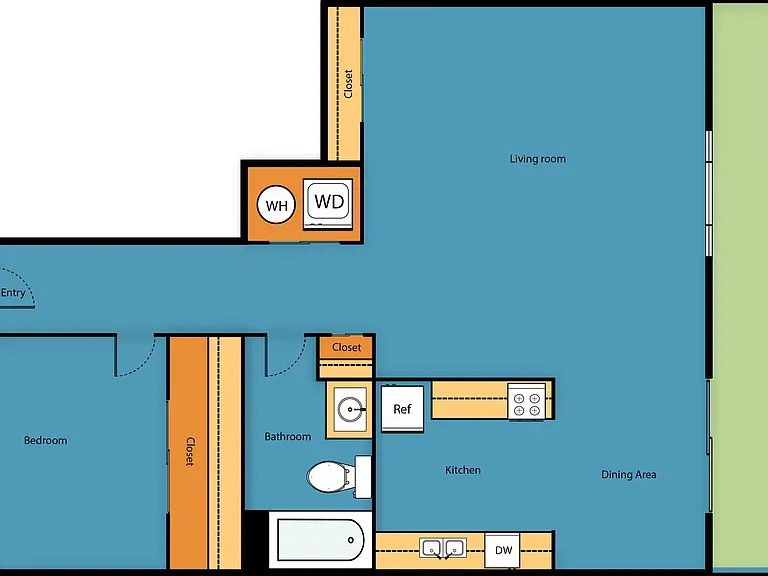 1 Bed, 1 Bath A 1 Bed, 1 Bath A