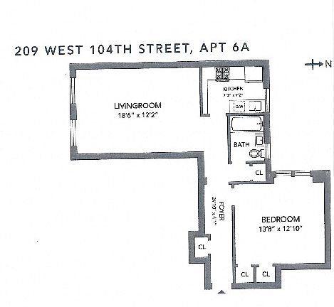 2nd image of 209 W 104th St APT 6A
