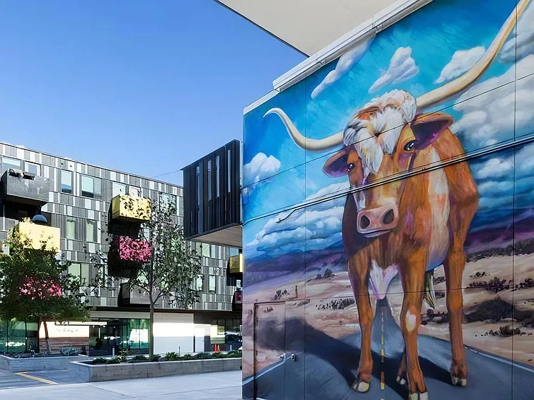 Artistic Exterior With Modern Design Elements at Lamar Union Apartments