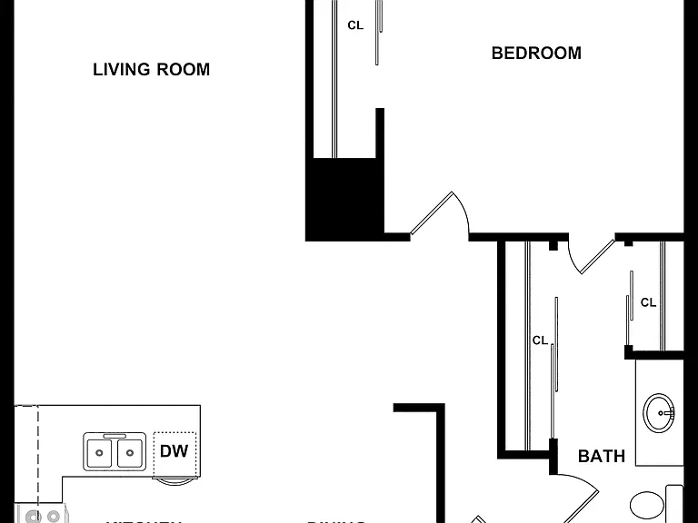 2D One-Bedroom A Floor Plan 2D One-Bedroom A Floor Plan