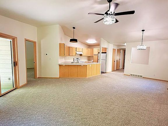 Living, dining, kitchen 