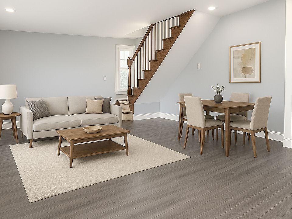 Living/Dining area. Virtually staged