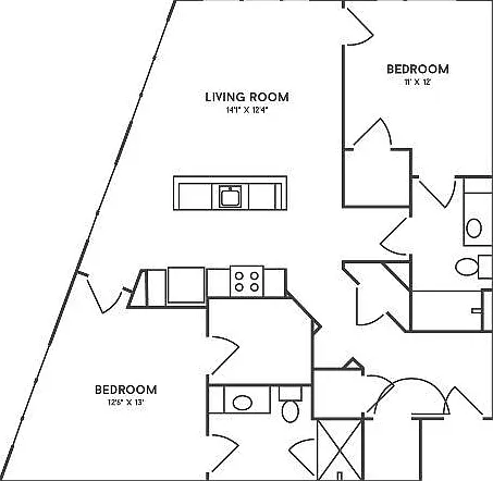 2 Bedroom, 2 Bath 2 Bedroom, 2 Bath
