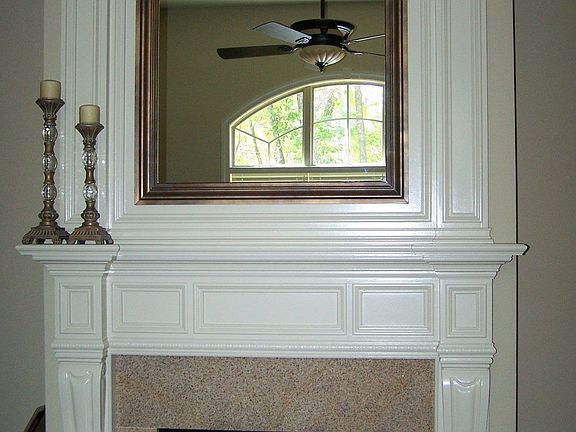 Double mantle fireplace in great room