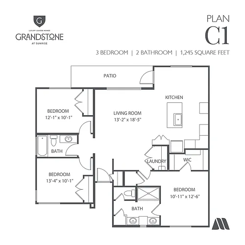 Floor plan 3 Bed/2 Bath