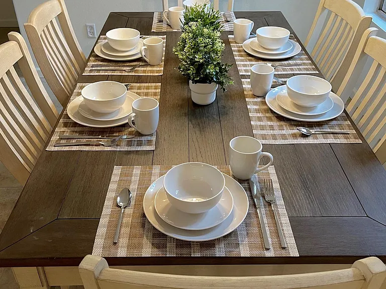 Brand new dishes, silverware, cups and more