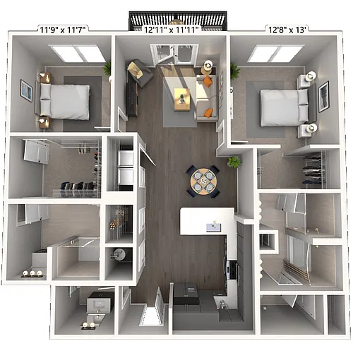 Floor plan B5 2x2 1247 SF-FP