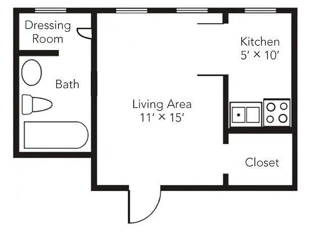Floor plan Studio Renovated 1