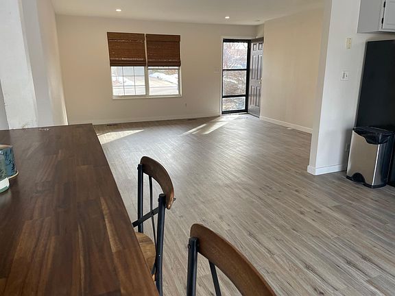 Counter in kitchen looking into main living room