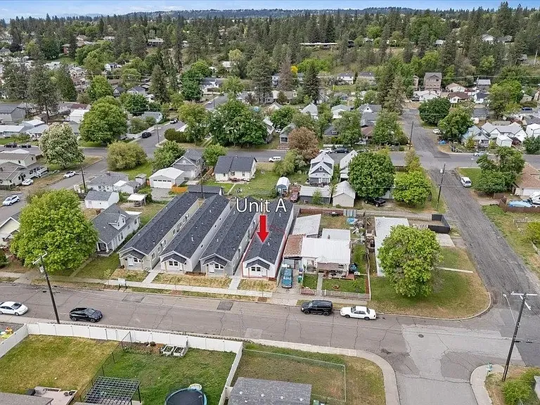 View from above showing the site and unit A location