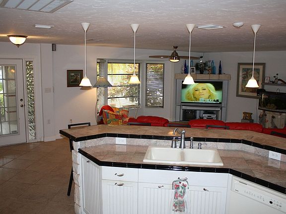Kitchen out to living room
