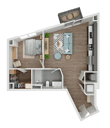 Floor plan 1 BDR 15