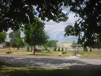 Looking toward the village park